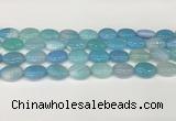 CAA4657 15.5 inches 12*16mm oval banded agate beads wholesale