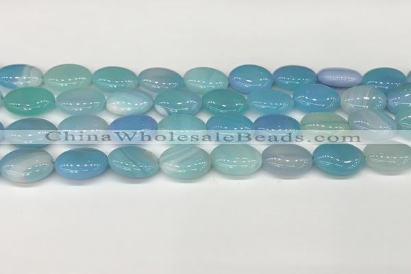 CAA4657 15.5 inches 12*16mm oval banded agate beads wholesale