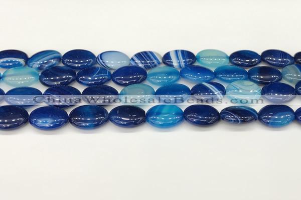 CAA4658 15.5 inches 12*16mm oval banded agate beads wholesale