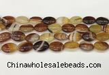 CAA4661 15.5 inches 13*18mm oval banded agate beads wholesale