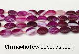 CAA4663 15.5 inches 13*18mm oval banded agate beads wholesale