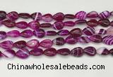 CAA4688 15.5 inches 10*14mm flat teardrop banded agate beads wholesale