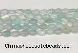 CAA4690 15.5 inches 10*14mm flat teardrop banded agate beads wholesale