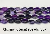 CAA4695 15.5 inches 12*16mm flat teardrop banded agate beads wholesale