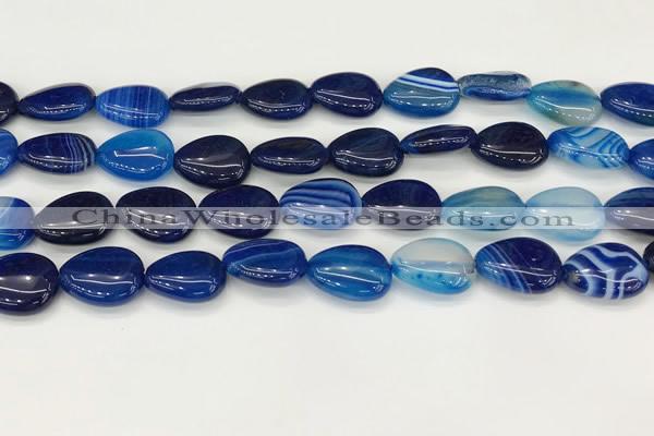 CAA4699 15.5 inches 12*16mm flat teardrop banded agate beads wholesale