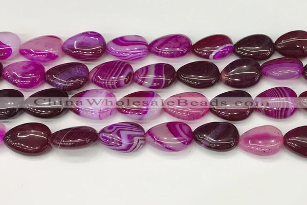 CAA4704 15.5 inches 13*18mm flat teardrop banded agate beads wholesale