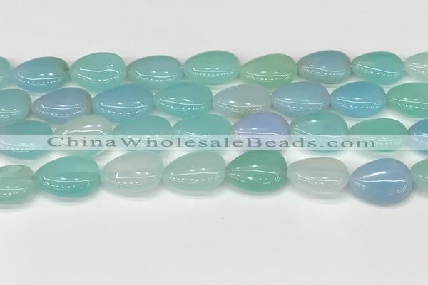 CAA4706 15.5 inches 13*18mm flat teardrop banded agate beads wholesale