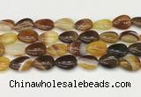 CAA4710 15.5 inches 15*20mm flat teardrop banded agate beads wholesale