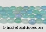 CAA4714 15.5 inches 15*20mm flat teardrop banded agate beads wholesale