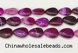 CAA4720 15.5 inches 18*25mm flat teardrop banded agate beads wholesale