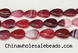 CAA4721 15.5 inches 18*25mm flat teardrop banded agate beads wholesale