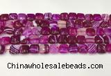 CAA4728 15.5 inches 10*10mm square banded agate beads wholesale