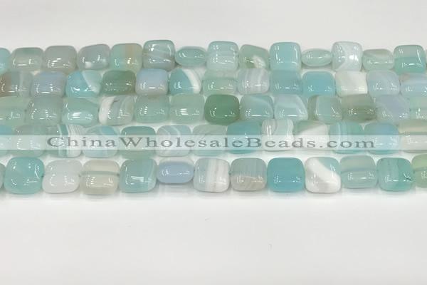 CAA4730 15.5 inches 10*10mm square banded agate beads wholesale