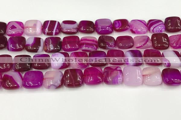 CAA4736 15.5 inches 12*12mm square banded agate beads wholesale