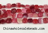 CAA4737 15.5 inches 12*12mm square banded agate beads wholesale