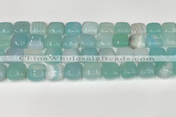 CAA4738 15.5 inches 12*12mm square banded agate beads wholesale