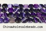 CAA4742 15.5 inches 14*14mm square banded agate beads wholesale