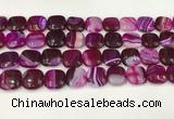 CAA4743 15.5 inches 14*14mm square banded agate beads wholesale