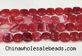 CAA4744 15.5 inches 14*14mm square banded agate beads wholesale