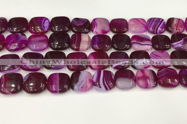 CAA4751 15.5 inches 16*16mm square banded agate beads wholesale