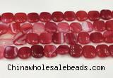 CAA4752 15.5 inches 16*16mm square banded agate beads wholesale