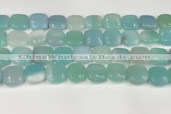 CAA4753 15.5 inches 16*16mm square banded agate beads wholesale