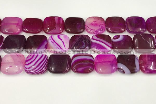 CAA4759 15.5 inches 18*18mm square banded agate beads wholesale
