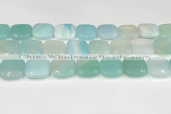 CAA4769 15.5 inches 20*20mm square banded agate beads wholesale