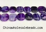 CAA4774 15.5 inches 25*25mm square banded agate beads wholesale