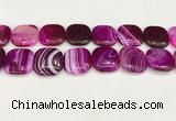 CAA4775 15.5 inches 25*25mm square banded agate beads wholesale