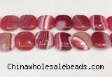 CAA4776 15.5 inches 25*25mm square banded agate beads wholesale