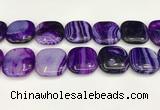 CAA4782 15.5 inches 30*30mm square banded agate beads wholesale