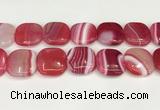 CAA4784 15.5 inches 30*30mm square banded agate beads wholesale