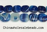 CAA4786 15.5 inches 30*30mm square banded agate beads wholesale