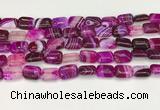 CAA4791 15.5 inches 10*14mm rectangle banded agate beads wholesale