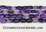 CAA4798 15.5 inches 12*16mm rectangle banded agate beads wholesale