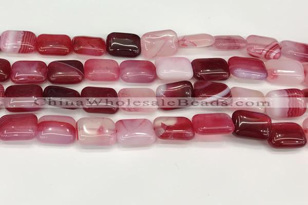 CAA4800 15.5 inches 12*16mm rectangle banded agate beads wholesale