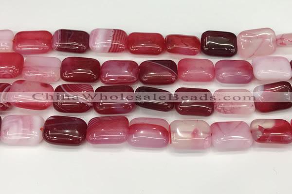CAA4808 15.5 inches 13*18mm rectangle banded agate beads wholesale