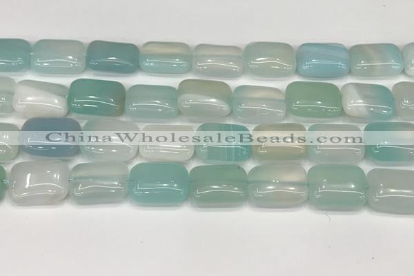 CAA4809 15.5 inches 13*18mm rectangle banded agate beads wholesale