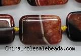 CAA486 15.5 inches 20*30mm rectangle agate druzy geode beads