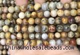 CAA4935 15.5 inches 8mm round yellow crazy lace agate beads wholesale