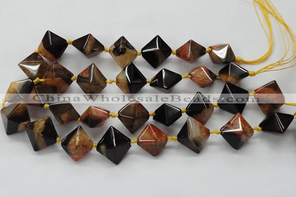 CAA494 15.5 inches 20*20mm pyramid agate druzy geode beads