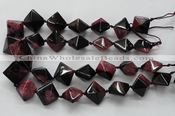 CAA498 15.5 inches 20*20mm pyramid agate druzy geode beads