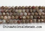 CAA5012 15.5 inches 10mm faceted round flower agate beads