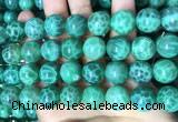 CAA5025 15.5 inches 14mm round green dragon veins agate beads