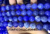 CAA5033 15.5 inches 12mm round blue dragon veins agate beads