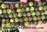 CAA5039 15.5 inches 10mm round yellow dragon veins agate beads