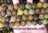CAA5041 15.5 inches 14mm round yellow dragon veins agate beads