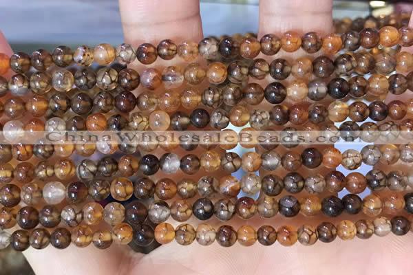 CAA5046 15.5 inches 4mm round dragon veins agate beads wholesale