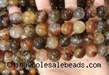 CAA5051 15.5 inches 14mm round dragon veins agate beads wholesale